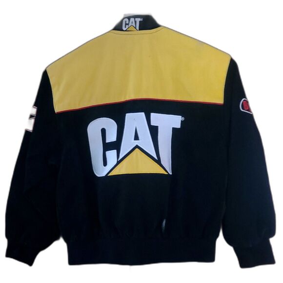 Ward Burton CAT NASCAR Racing Jacket Caterpillar Mens Black Yellow #22 - Picture 2 of 16